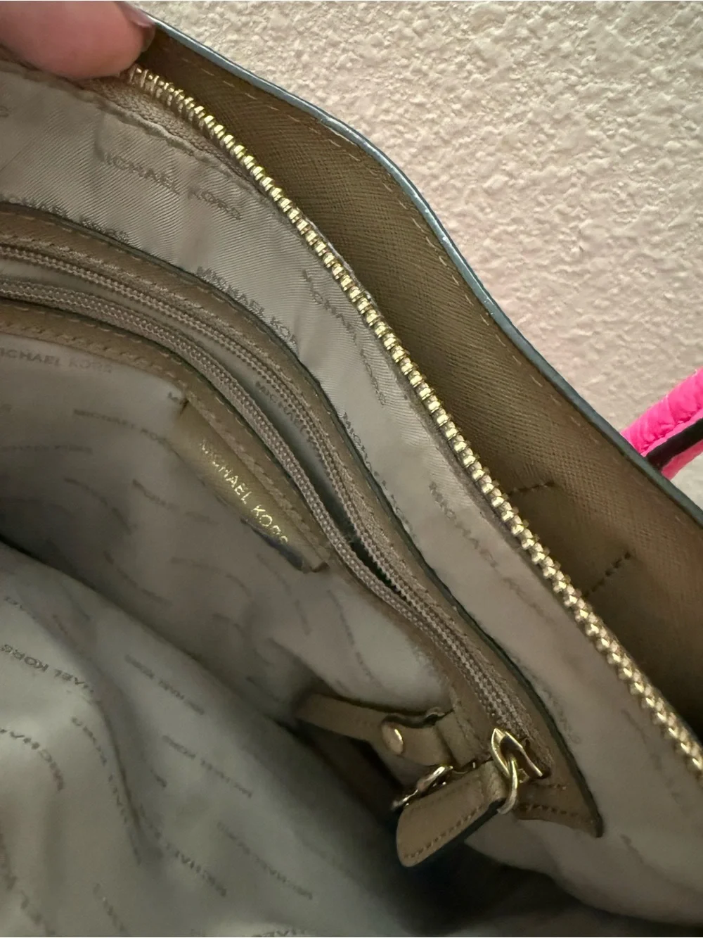 Vintage Michael Kors Pink Leather Satchel w/ Gold Hardware! Very well loved.